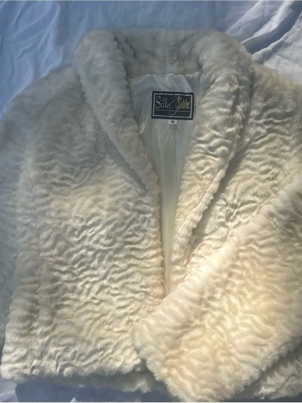 Silk and Sable Cream Faux Fur Teddy Jacket